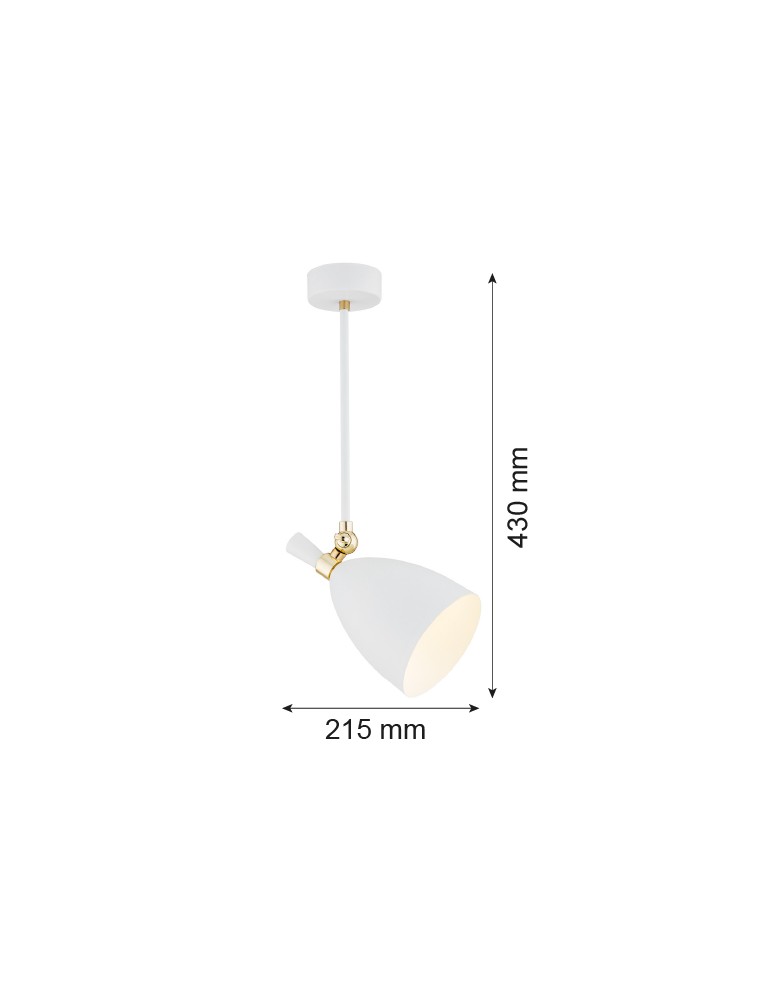 Spotlight ceiling lamps - Argon CHARLOTTE pendant lamp 1 pł. 1x15W (max) white structure brass elements 4684 - product kolory-swiatla.pl 6