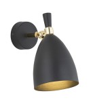 Loft wall lamps - industrial - Argon CHARLOTTE wall lamp 1 pł. 1x15W (max) black structure brass elements 4701 - product 1