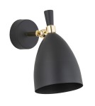 Loft wall lamps - industrial - Argon CHARLOTTE wall lamp 1 pł. 1x15W (max) black structure brass elements 4701 - product 2
