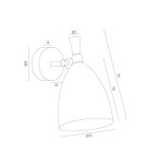 Loft wall lamps - industrial - Argon CHARLOTTE wall lamp 1 pł. 1x15W (max) black structure brass elements 4701 - product 5