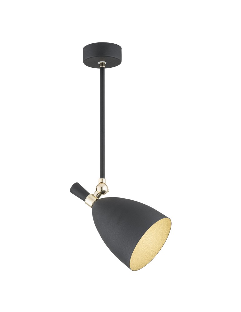 Spotlight ceiling lamps - Argon CHARLOTTE pendant lamp 1 pł. 1x15W (max) black structure brass elements 4686 - product kolory-swiatla.pl 1
