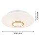 Argon CHICAGO plafon 2 pł. 2x15W (max) opal mat mosiądzowany 1030