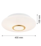 Round ceiling lamps - Argon CHICAGO plafond 2 fl. 2x15W (max) opal matt brass 1030 - product 4