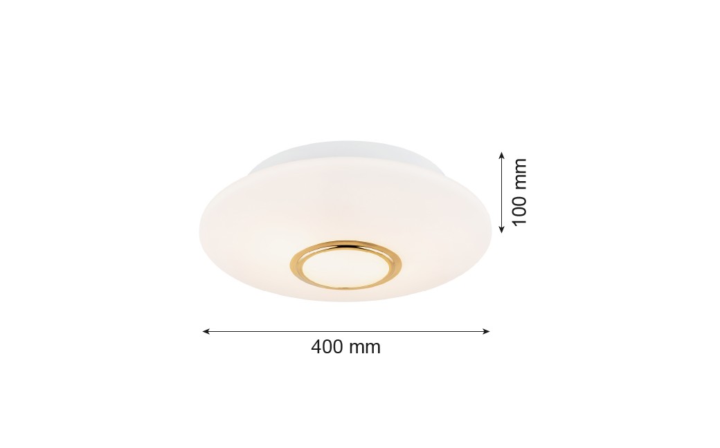 Argon CHICAGO plafon 2 pł. 2x15W (max) opal mat mosiądzowany 1030