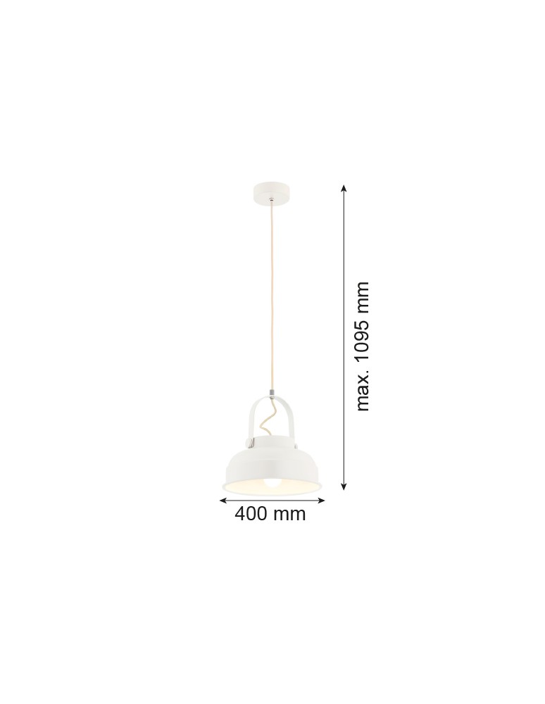 Industrial pendant lamps - Argon DAKOTA 1-fl. pendant lamp 1x15W (max) cream white 8284 - product kolory-swiatla.pl 5
