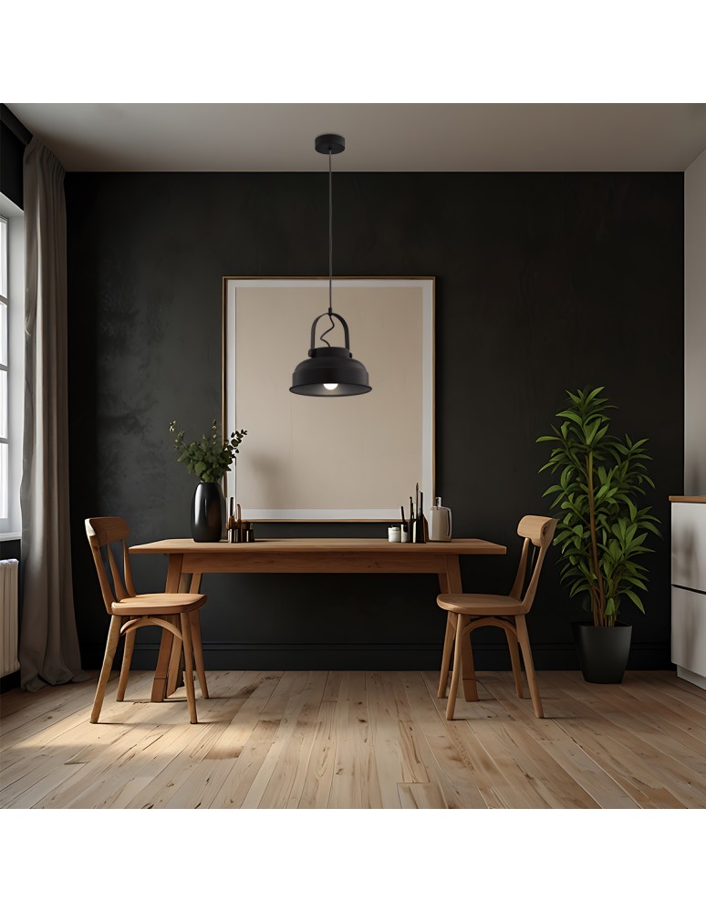 Industrial pendant lamps - Argon DAKOTA 1 fl. pendant lamp 1x15W (max) black 8285 - product kolory-swiatla.pl 2