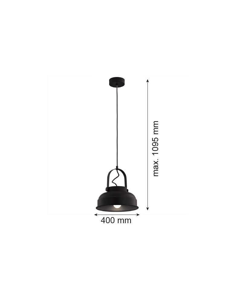 Industrial pendant lamps - Argon DAKOTA 1 fl. pendant lamp 1x15W (max) black 8285 - product kolory-swiatla.pl 5