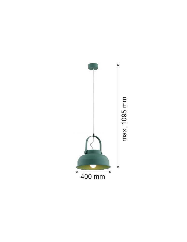 Industrial pendant lamps - Argon DAKOTA 1 fl. pendant lamp 1x15W (max) green 8287 - product kolory-swiatla.pl 5