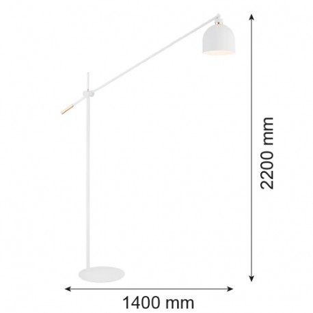 Argon DETROIT lampa podłogowa 1 pł. 1x15W (max) biały struktura elementy mosiądzowane 4734