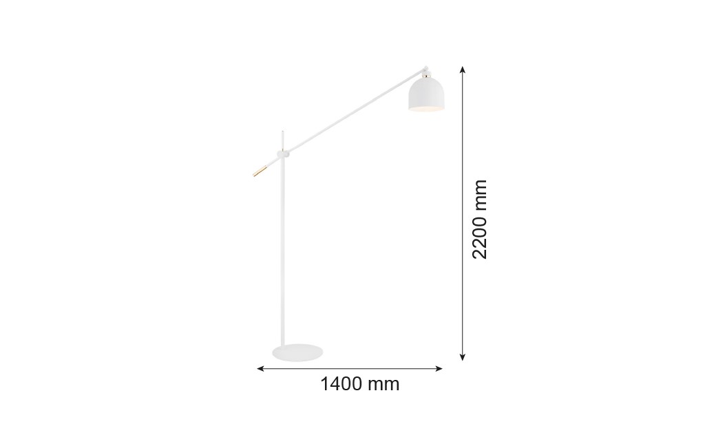 Argon DETROIT lampa podłogowa 1 pł. 1x15W (max) biały struktura elementy mosiądzowane 4734