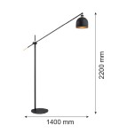 Broken floor lamps - Argon DETROIT floor lamp 1 pł. 1x15W (max) black structure brass elements 4735 - product 6
