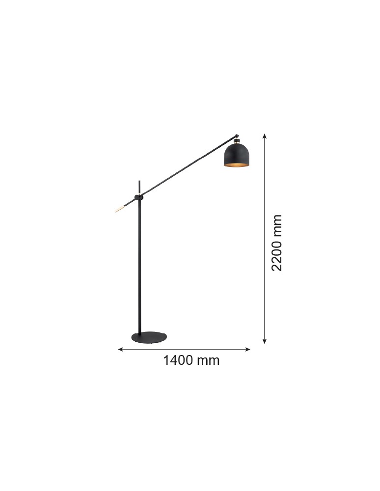 Broken floor lamps - Argon DETROIT floor lamp 1 pł. 1x15W (max) black structure brass elements 4735 - product kolory-swiatla.pl 6