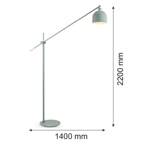 Argon DETROIT lampa podłogowa 1 pł. 1x15W (max) szałwia struktura elementy mosiądzowane 4736