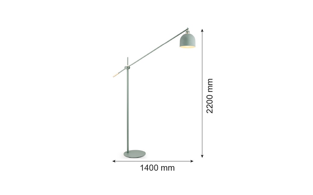 Argon DETROIT lampa podłogowa 1 pł. 1x15W (max) szałwia struktura elementy mosiądzowane 4736