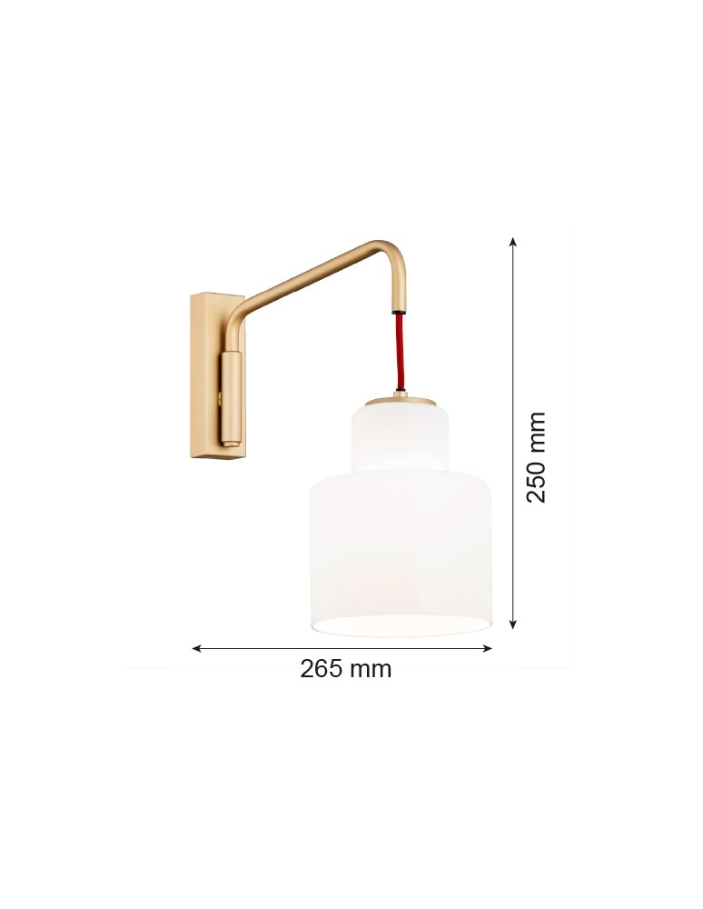 Wall lamps - Argon DIUNA wall lamp 1 pł. 1x15W (max) opal gold 8372 - product kolory-swiatla.pl 3