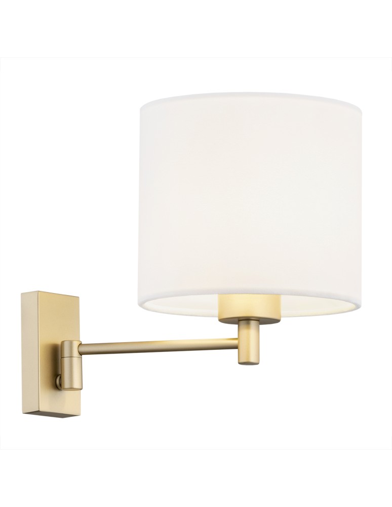 Wall lamps with lampshade - Argon DOLCE wall lamp 1 pł. 1x15W (max) white gold 8370 - product kolory-swiatla.pl 1