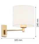 Wall lamps with lampshade - Argon DOLCE wall lamp 1 pł. 1x15W (max) white gold 8370 - product 3