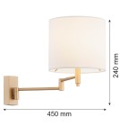Wall lamps with lampshade - Argon DOLCE 1-light wall lamp cantilever 1x15W (max) white gold 8314 - product 3