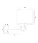 Wall lamps with lampshade - Argon DOLCE 1-light wall lamp cantilever 1x15W (max) white gold 8314 - product 4