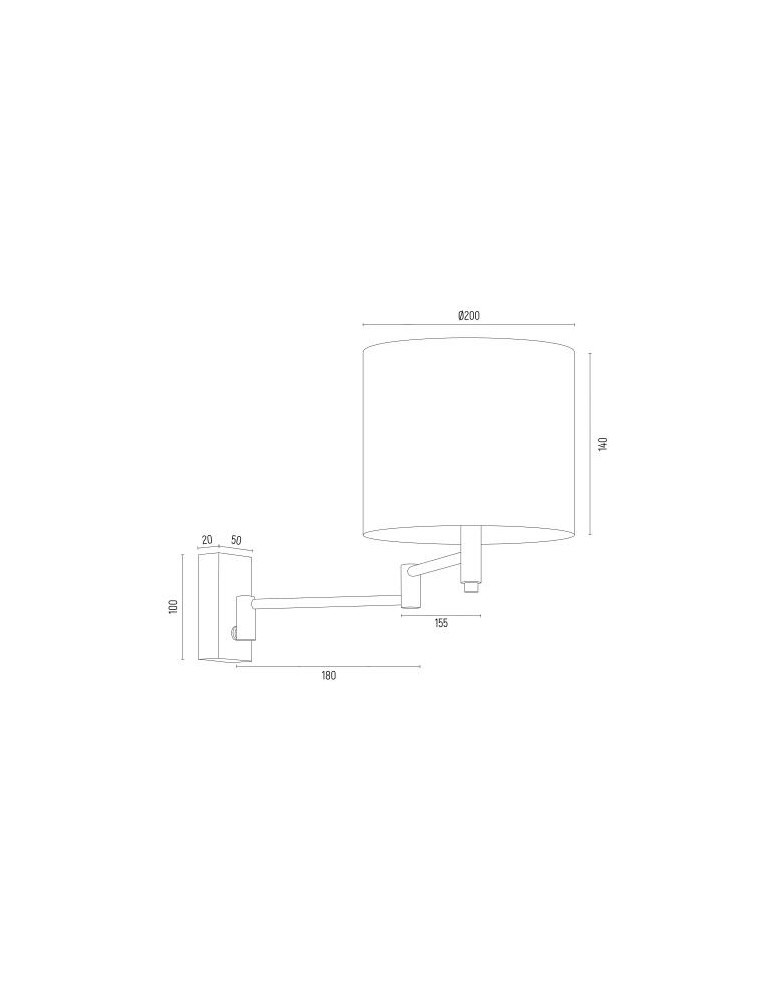 Wall lamps with lampshade - Argon DOLCE 1-light wall lamp cantilever 1x15W (max) white gold 8314 - product kolory-swiatla.pl 4