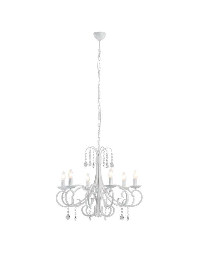 Chandeliers - Argon DIADEMA 6 fl. chandelier 6x7W (max) white 2561 - product kolory-swiatla.pl 1