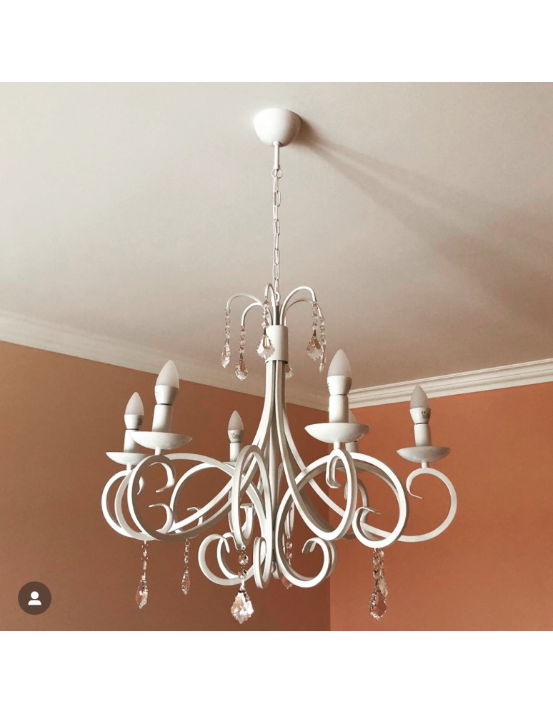 Chandeliers - Argon DIADEMA 6 fl. chandelier 6x7W (max) white 2561 - product kolory-swiatla.pl 3
