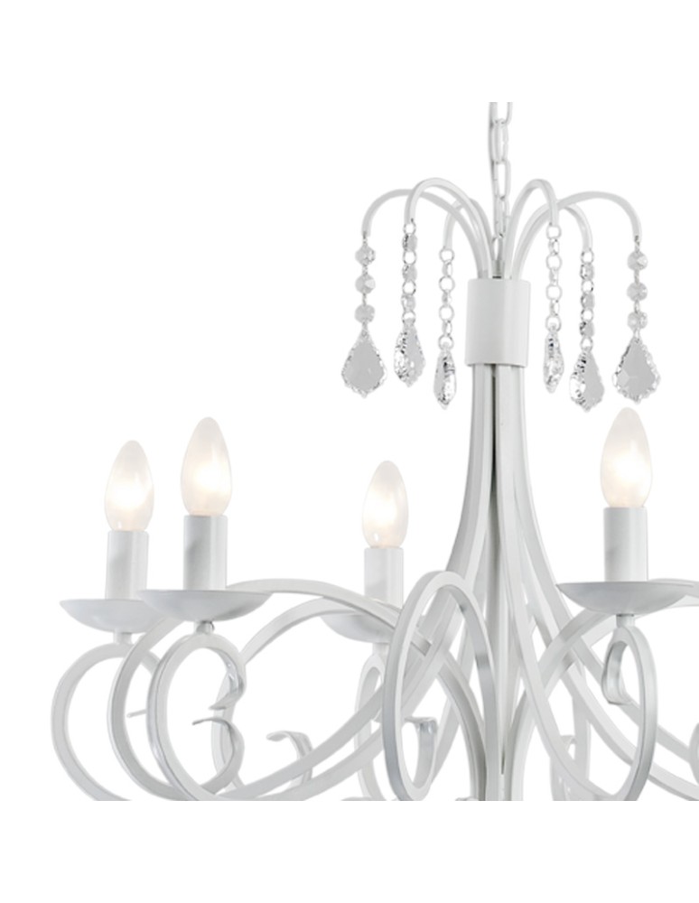 Chandeliers - Argon DIADEMA 6 fl. chandelier 6x7W (max) white 2561 - product kolory-swiatla.pl 5