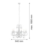 Chandeliers - Argon DIADEMA 6 fl. chandelier 6x7W (max) white 2561 - product 6
