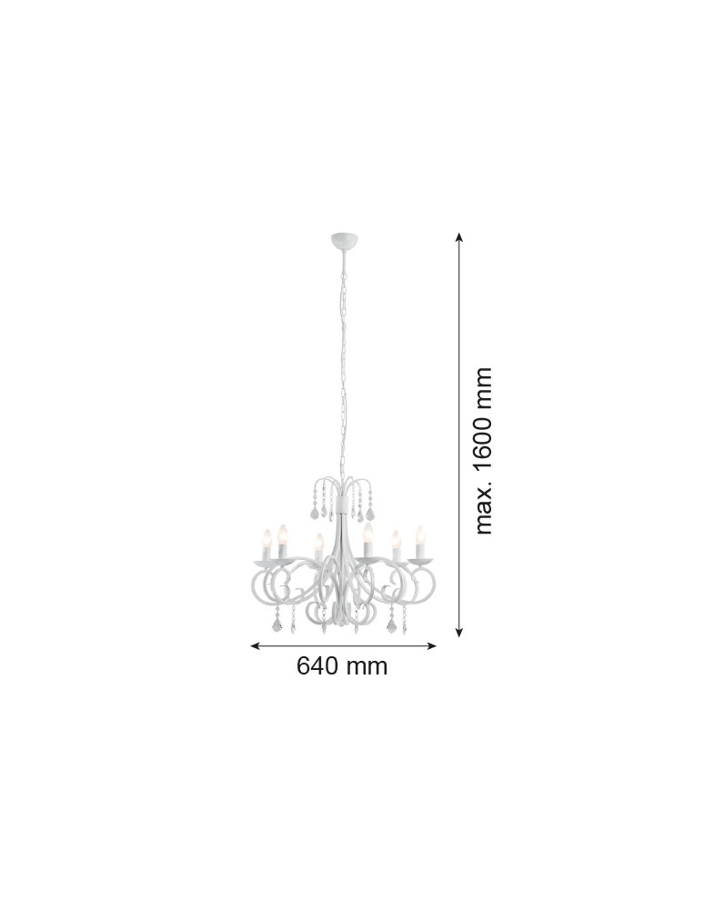 Chandeliers - Argon DIADEMA 6 fl. chandelier 6x7W (max) white 2561 - product kolory-swiatla.pl 6