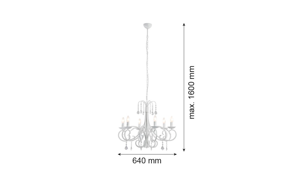 Argon DIADEMA żyrandol 6 pł. 6x7W (max) biały 2561