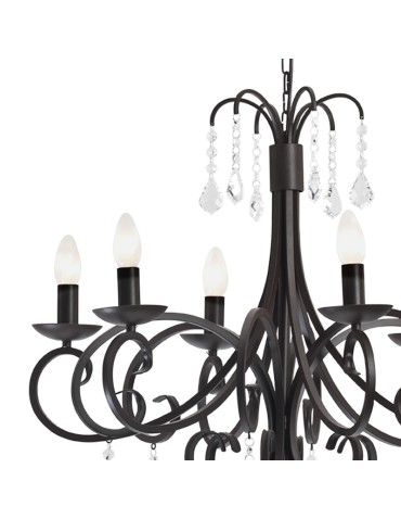 Argon DIADEMA 6 fl. chandelier 6x7W (max) black 2562 - product 2