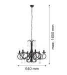 Argon DIADEMA żyrandol 6 pł. 6x7W (max) czarny 2562