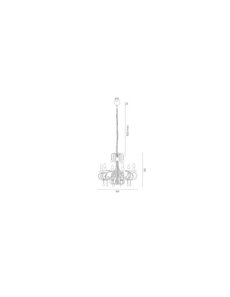 Chandeliers - Argon DIADEMA 6 fl. chandelier 6x7W (max) black 2562 - product kolory-swiatla.pl 4