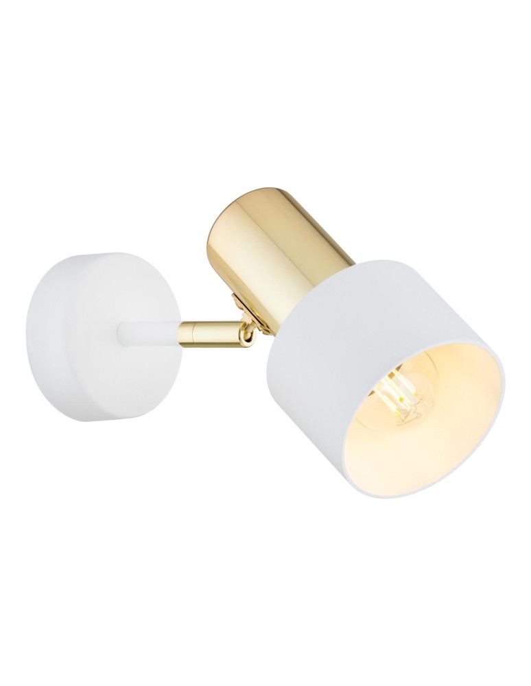 Argon DORIA kinkiet 1 pł. 1x15W (max) biały struktura mosiądz 4264