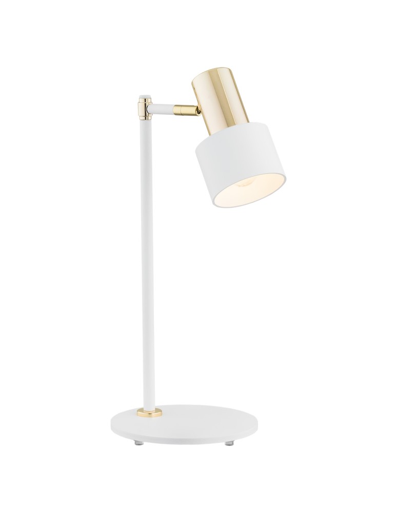 Desk lamps - Argon DORIA 1-fl. desk lamp 1x15W (max) white structure brass 4256 - product kolory-swiatla.pl 1