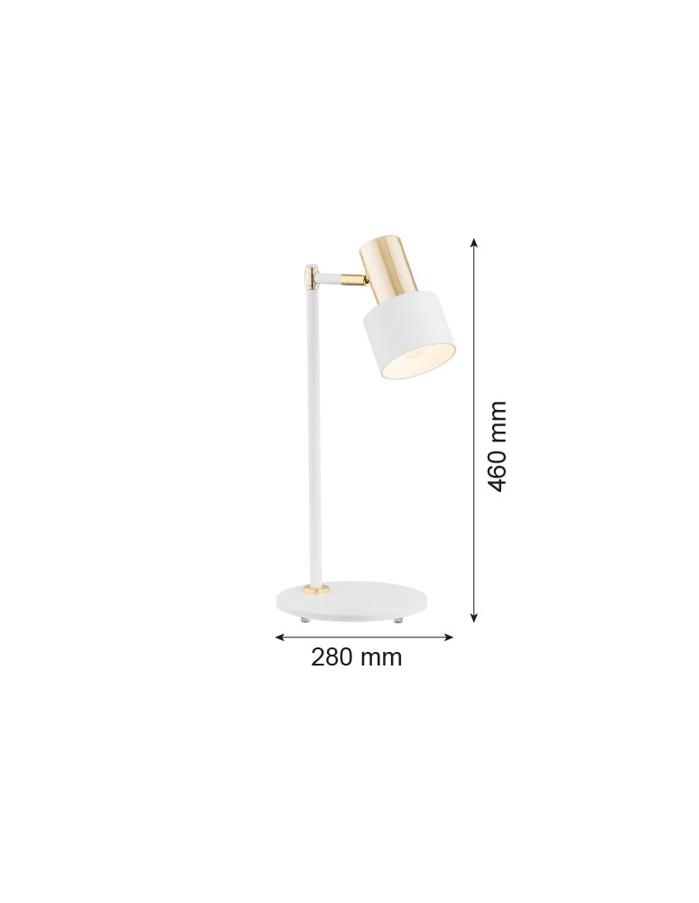 Desk lamps - Argon DORIA 1-fl. desk lamp 1x15W (max) white structure brass 4256 - product kolory-swiatla.pl 12