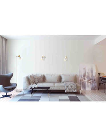 Argon DORIA lampa podłogowa 1 pł. 1x15W (max) biały struktura mosiądz 4258 - produkt 2