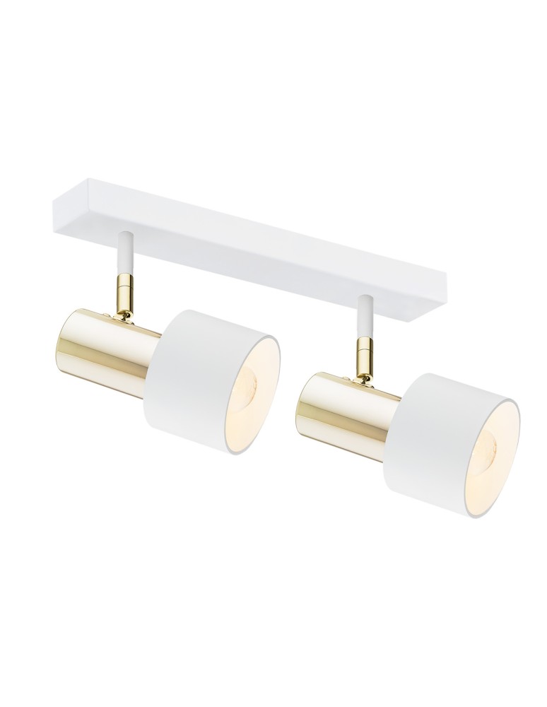 Adjustable ceiling lamps - spots - Argon DORIA plafond 2 fl. 2x15W (max) white structure brass 927 - product kolory-swiatla.pl 1