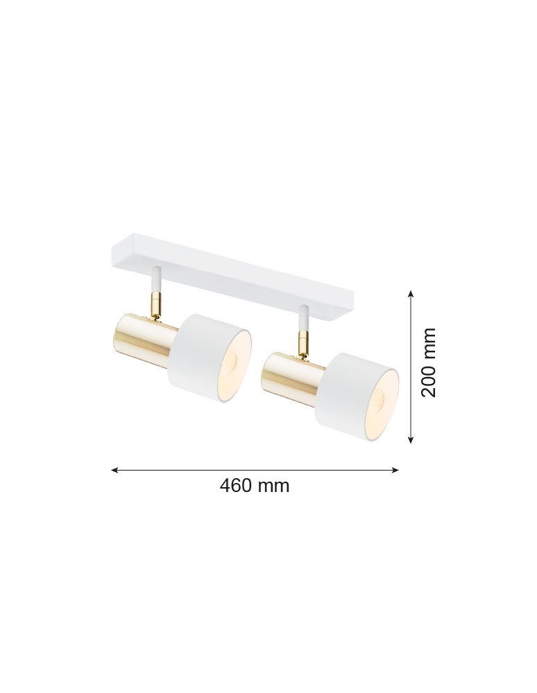 Adjustable ceiling lamps - spots - Argon DORIA plafond 2 fl. 2x15W (max) white structure brass 927 - product kolory-swiatla.pl 3