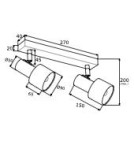 Adjustable ceiling lamps - spots - Argon DORIA plafond 2 fl. 2x15W (max) white structure brass 927 - product 4
