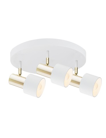 Argon DORIA plafond 3 fl. 3x15W (max) white structure brass 6008