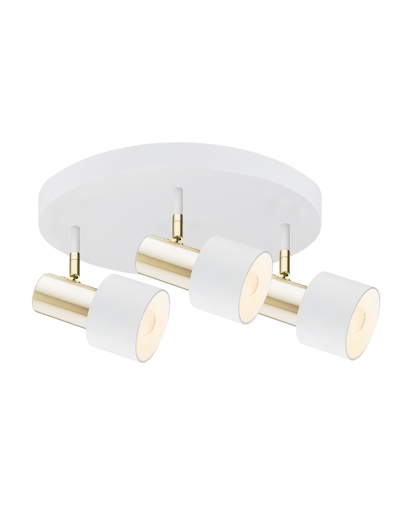 Adjustable ceiling lamps - spots - Argon DORIA plafond 3 fl. 3x15W (max) white structure brass 6008 - product kolory-swiatla.pl 1