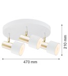 Adjustable ceiling lamps - spots - Argon DORIA plafond 3 fl. 3x15W (max) white structure brass 6008 - product 2