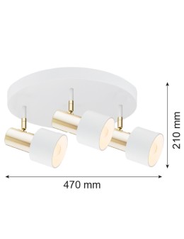 Argon DORIA plafon 3 pł. 3x15W (max) biały struktura mosiądz 6008 - produkt 2