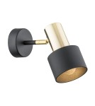 Argon DORIA kinkiet 1 pł. 1x15W (max) czarny struktura elementy mosiądzowane 4265