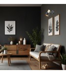 Argon DORIA kinkiet 1 pł. 1x15W (max) czarny struktura elementy mosiądzowane 4265