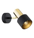 Argon DORIA kinkiet 1 pł. 1x15W (max) czarny struktura elementy mosiądzowane 4265