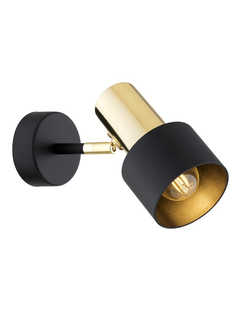 Argon DORIA kinkiet 1 pł. 1x15W (max) czarny struktura elementy mosiądzowane 4265