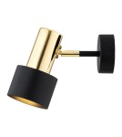 Argon DORIA kinkiet 1 pł. 1x15W (max) czarny struktura elementy mosiądzowane 4265