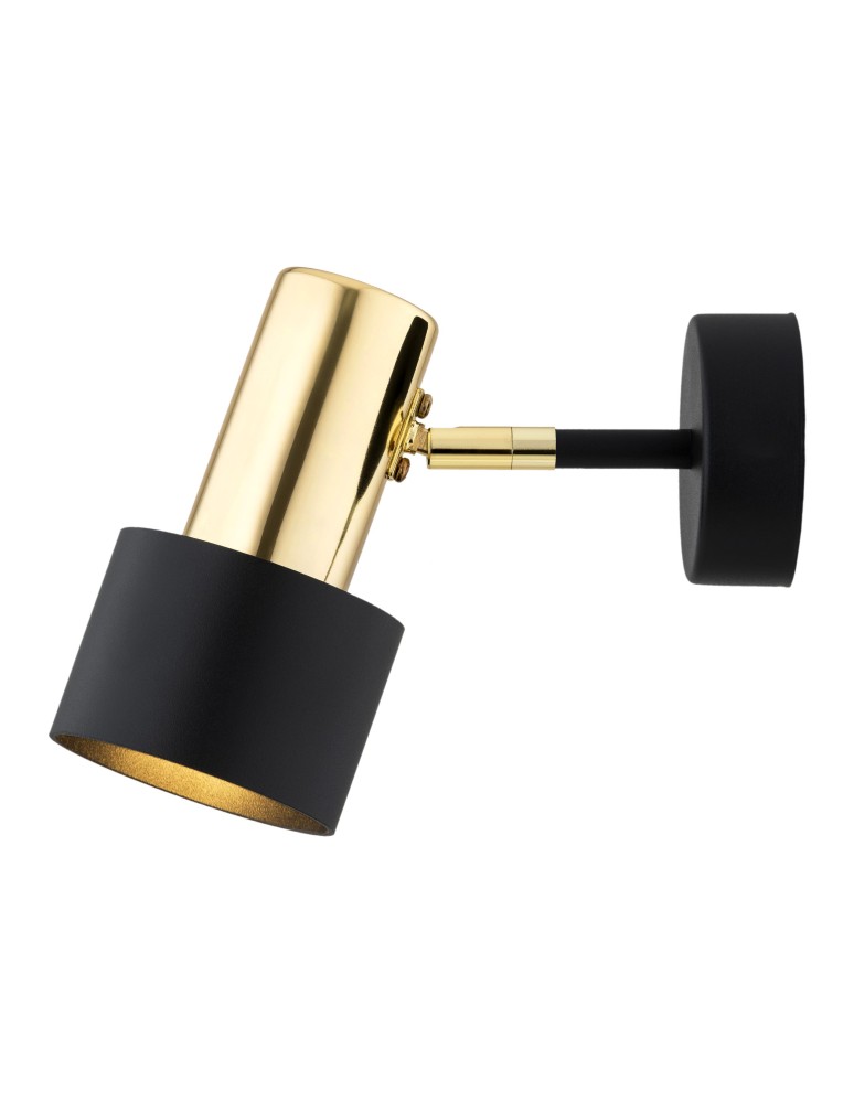 Argon DORIA kinkiet 1 pł. 1x15W (max) czarny struktura elementy mosiądzowane 4265